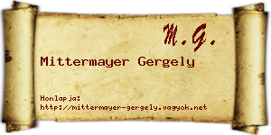 Mittermayer Gergely névjegykártya